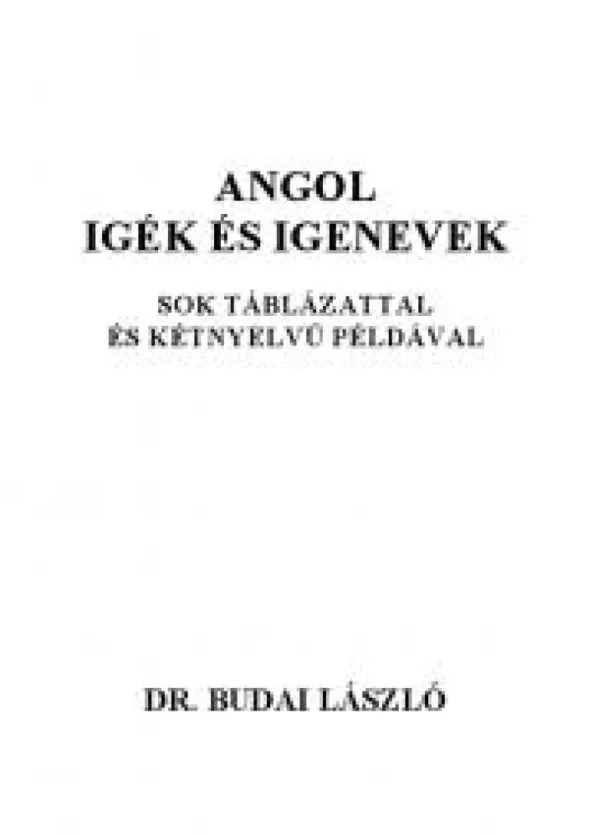 Az angol igék és igenevek borító