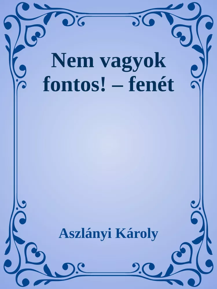Nem vagyok fontos! - Fenét borító