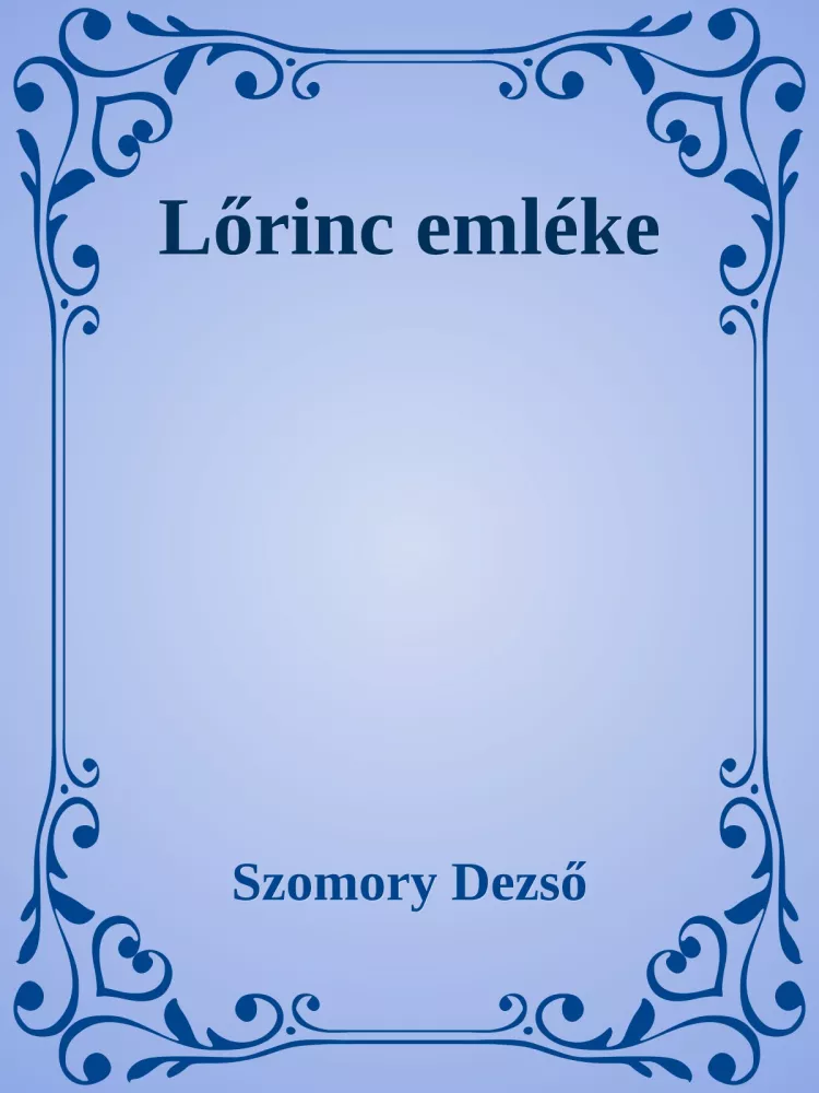 Lőrinc emléke borító